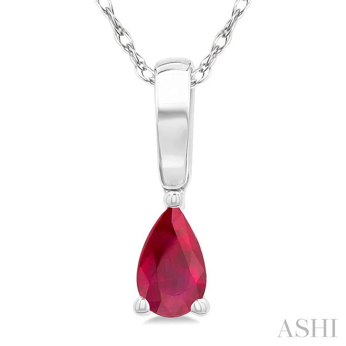 Pear Shape Gemstone Solitaire Pendant