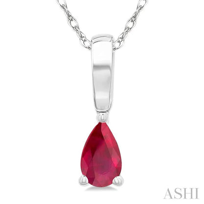 Pear Shape Gemstone Solitaire Pendant