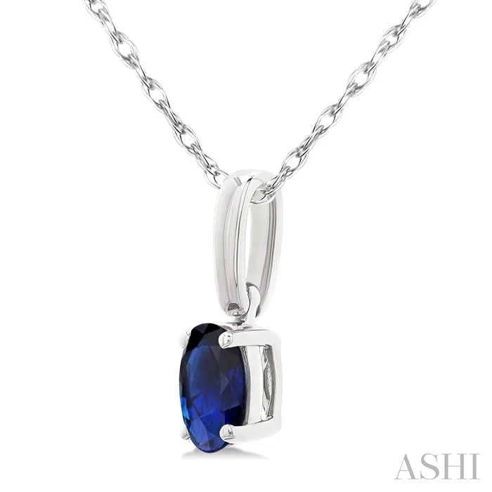 Oval Shape Gemstone Solitaire Pendant