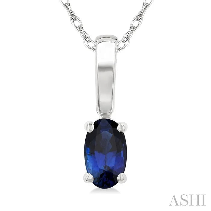 Oval Shape Gemstone Solitaire Pendant