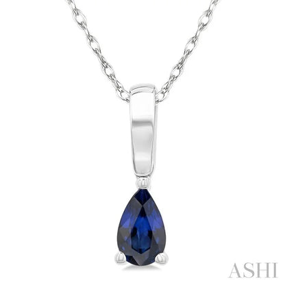Pear Shape Gemstone Solitaire Pendant