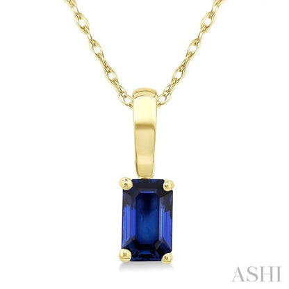 Emerald Shape Gemstone Solitaire Pendant
