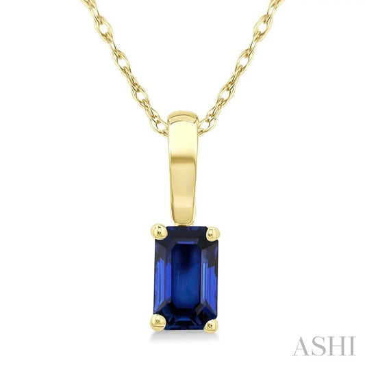 Emerald Shape Gemstone Solitaire Pendant