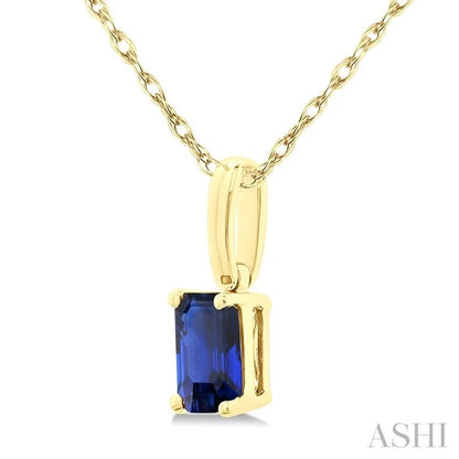 Emerald Shape Gemstone Solitaire Pendant