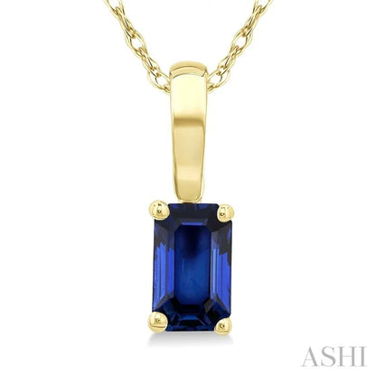 Emerald Shape Gemstone Solitaire Pendant