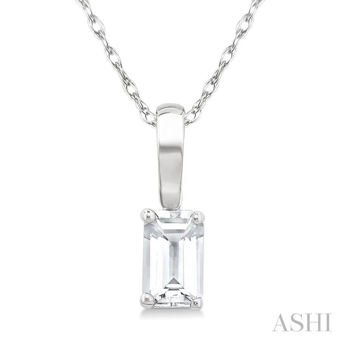 Emerald Shape Gemstone Solitaire Pendant