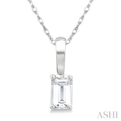 Emerald Shape Gemstone Solitaire Pendant