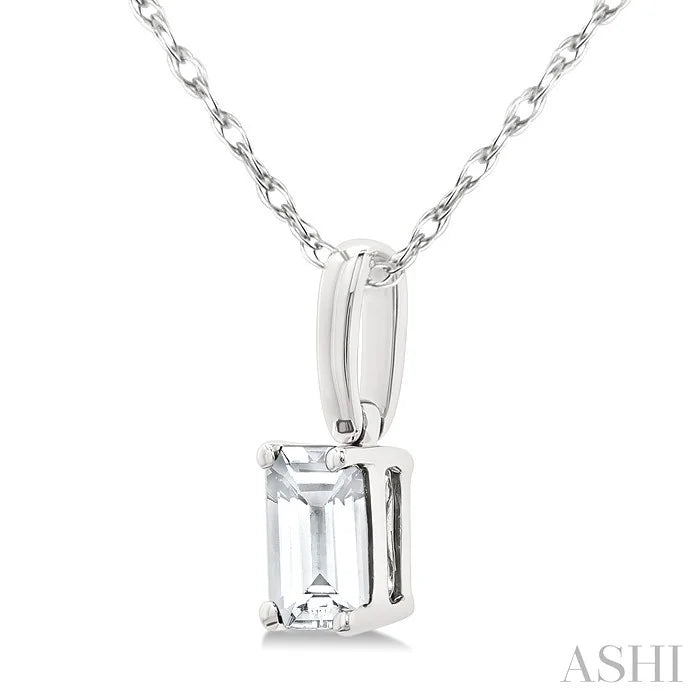 Emerald Shape Gemstone Solitaire Pendant