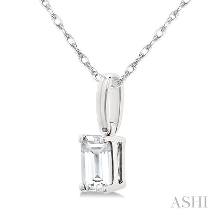 Emerald Shape Gemstone Solitaire Pendant