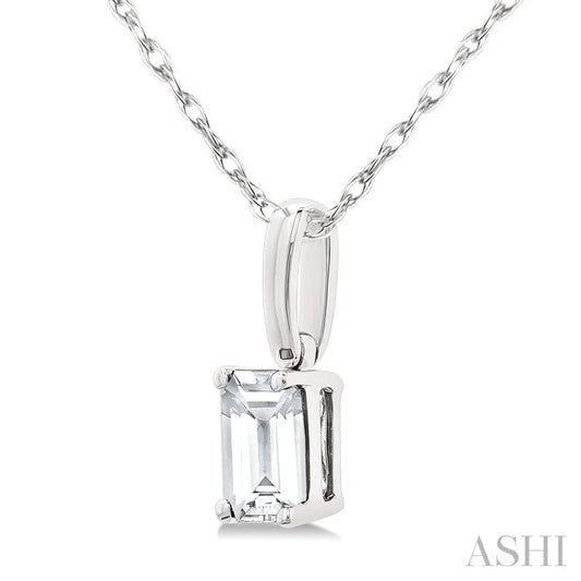 Emerald Shape Gemstone Solitaire Pendant