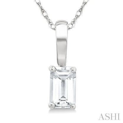 Emerald Shape Gemstone Solitaire Pendant