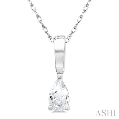 Pear Shape Gemstone Solitaire Pendant