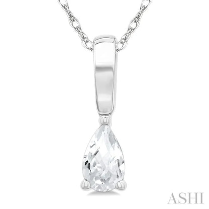 Pear Shape Gemstone Solitaire Pendant