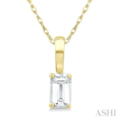 Emerald Shape Gemstone Solitaire Pendant
