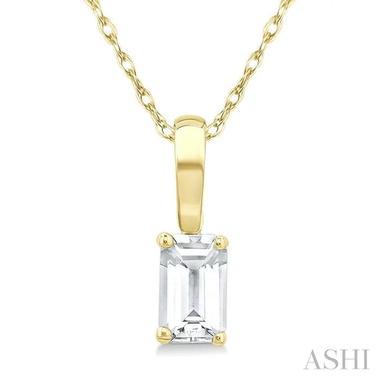 Emerald Shape Gemstone Solitaire Pendant
