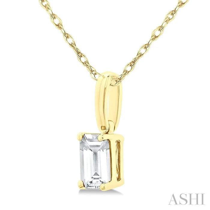 Emerald Shape Gemstone Solitaire Pendant