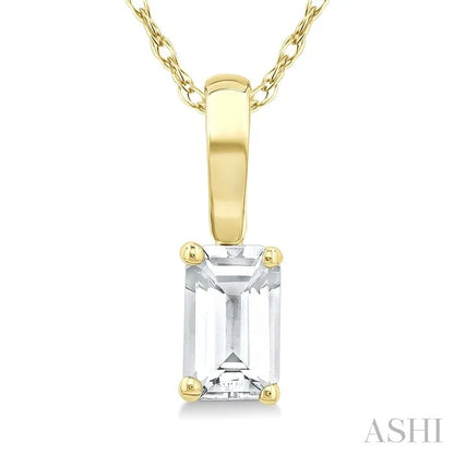 Emerald Shape Gemstone Solitaire Pendant