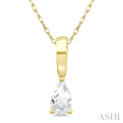 Pear Shape Gemstone Solitaire Pendant