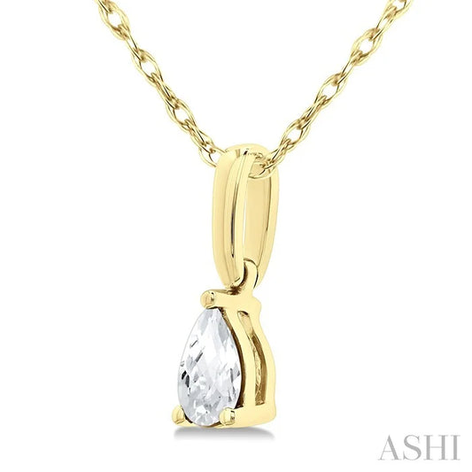 Pear Shape Gemstone Solitaire Pendant