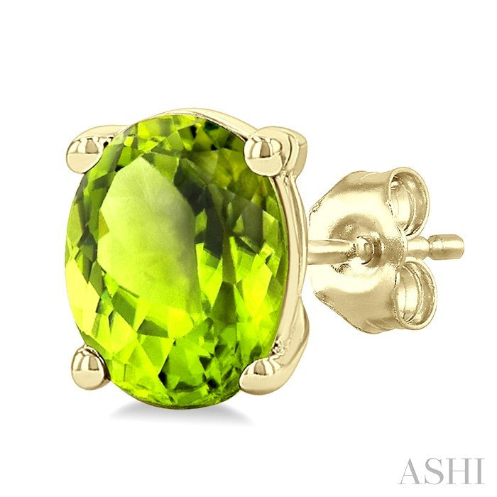Oval Shape Gemstone Stud Earrings