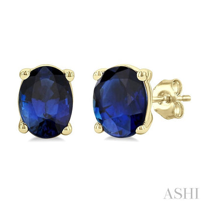 Oval Shape Gemstone Stud Earrings