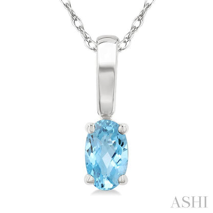 Oval Shape Gemstone Solitaire Pendant