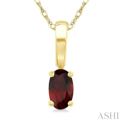 Oval Shape Gemstone Solitaire Pendant