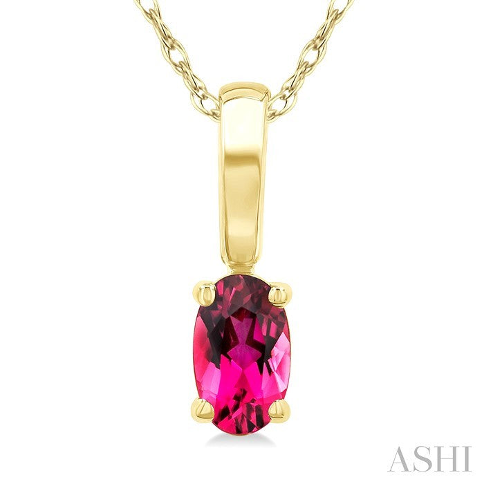 Oval Shape Gemstone Solitaire Pendant