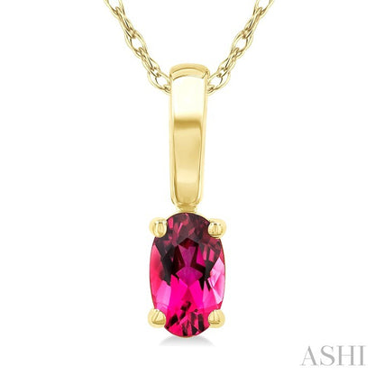 Oval Shape Gemstone Solitaire Pendant