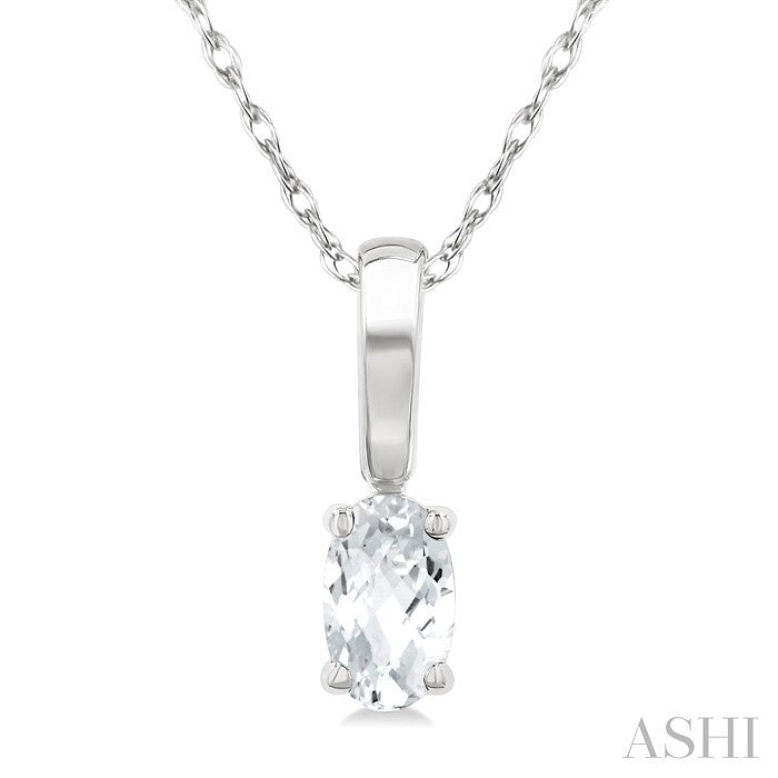Oval Shape Gemstone Solitaire Pendant