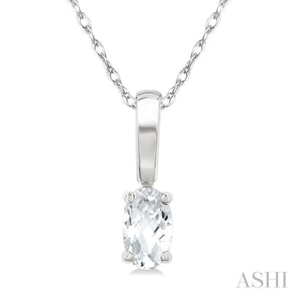 Oval Shape Gemstone Solitaire Pendant