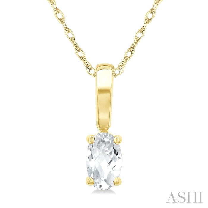 Oval Shape Gemstone Solitaire Pendant
