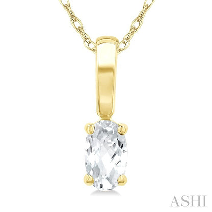 Oval Shape Gemstone Solitaire Pendant