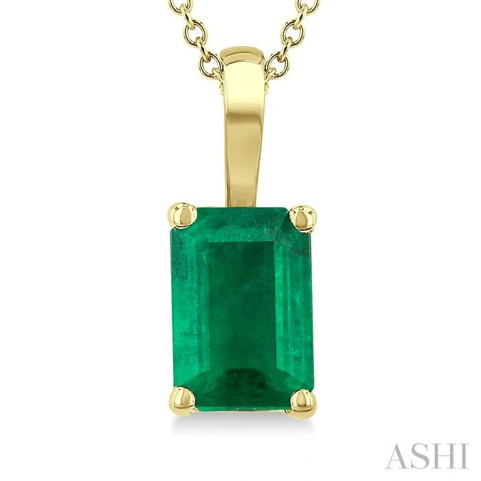 Emerald Shape Gemstone Solitaire Pendant
