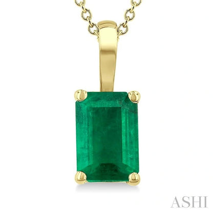Emerald Shape Gemstone Solitaire Pendant