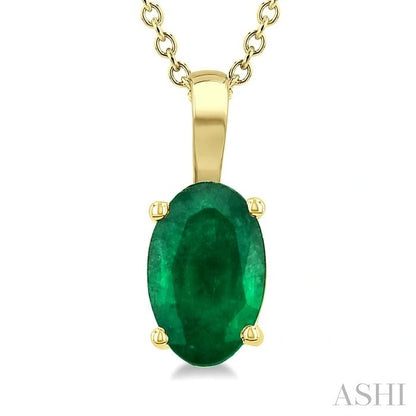Oval Shape Gemstone Solitaire Pendant