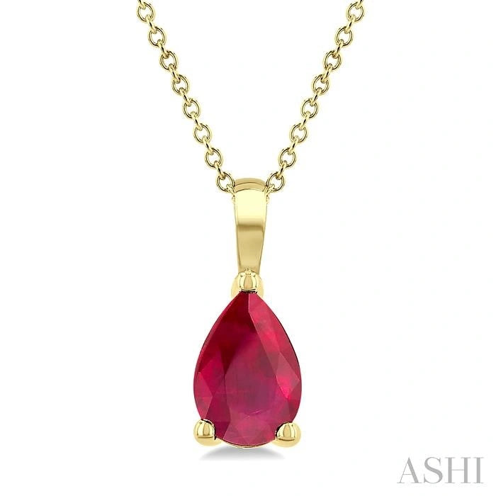 Pear Shape Gemstone Solitaire Pendant