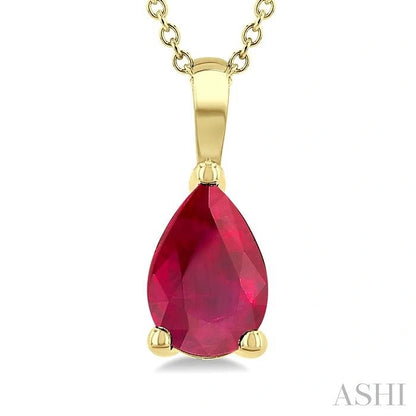 Pear Shape Gemstone Solitaire Pendant