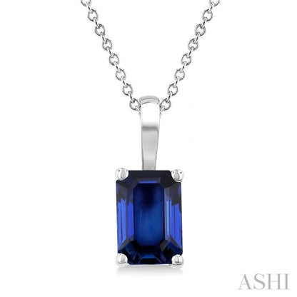 Emerald Shape Gemstone Solitaire Pendant