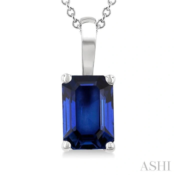 Emerald Shape Gemstone Solitaire Pendant