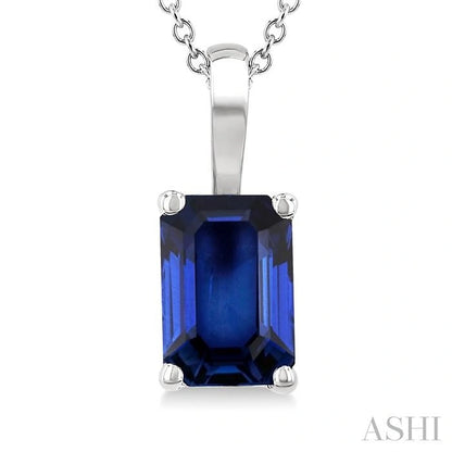 Emerald Shape Gemstone Solitaire Pendant