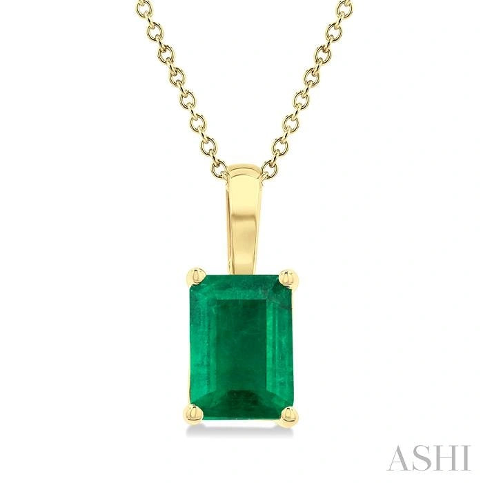 Emerald Shape Gemstone Solitaire Pendant
