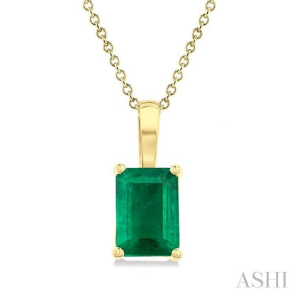 Emerald Shape Gemstone Solitaire Pendant