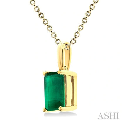 Emerald Shape Gemstone Solitaire Pendant