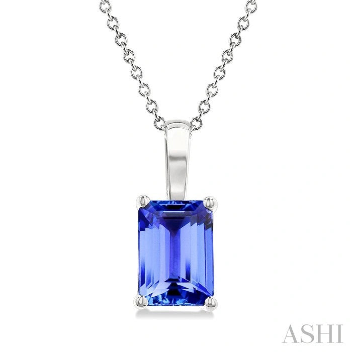 Emerald Shape Gemstone Solitaire Pendant