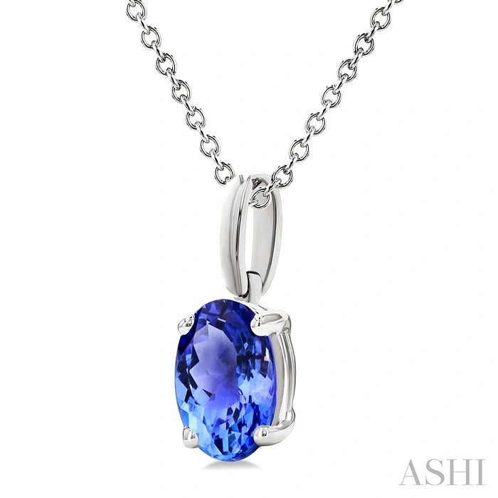 Oval Shape Gemstone Solitaire Pendant
