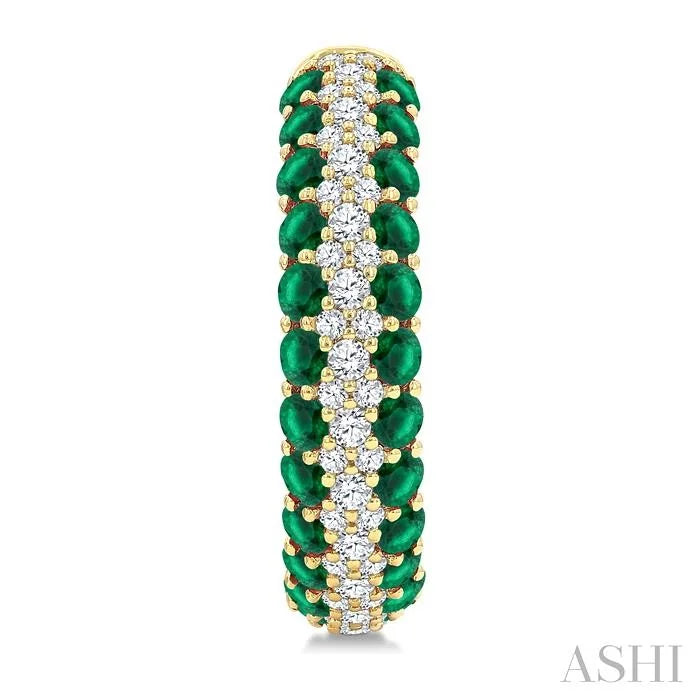 Gemstone & Diamond Hoop Earrings