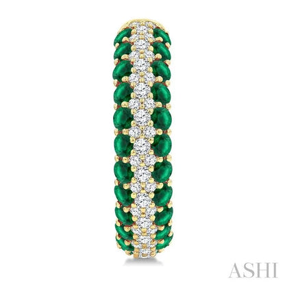 Gemstone & Diamond Hoop Earrings