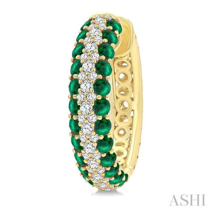 Gemstone & Diamond Hoop Earrings