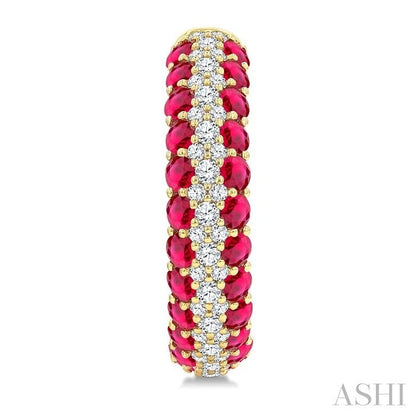 Gemstone & Diamond Hoop Earrings